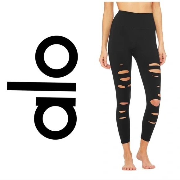 ALO Yoga Pants - ALO Yoga Black Cut-Out Leggings